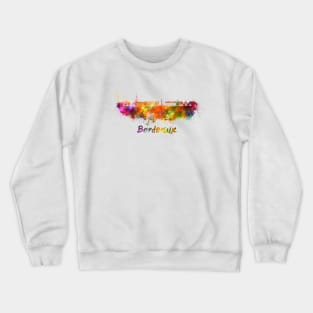 Bordeaux skyline in watercolor Crewneck Sweatshirt